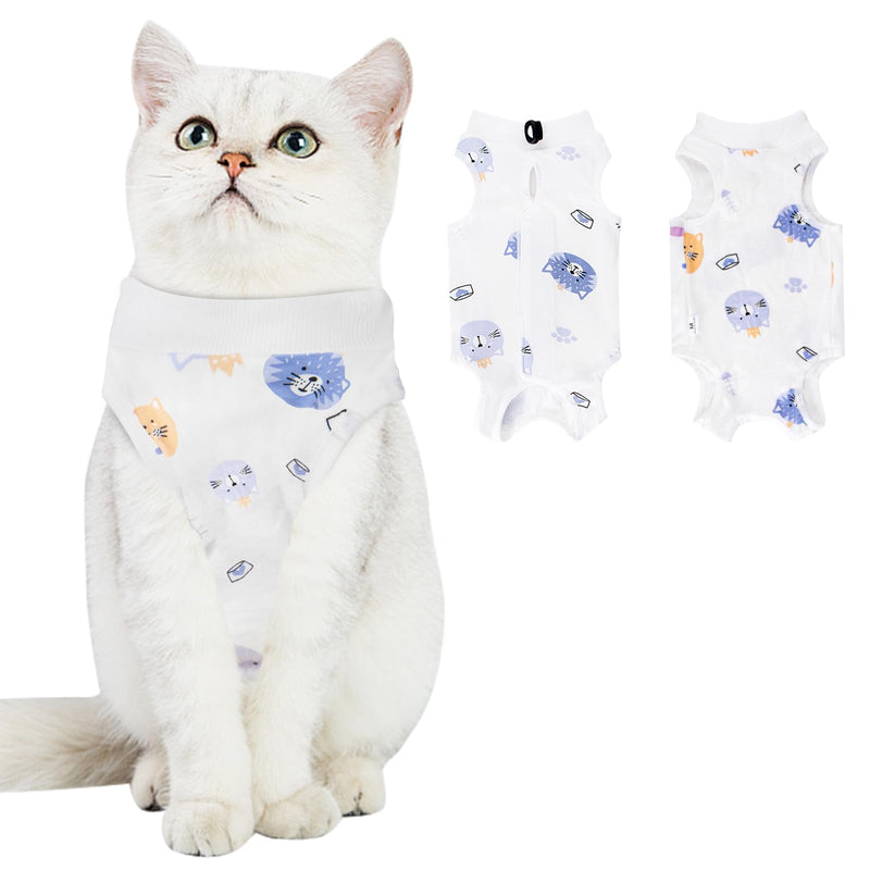 Coppthinktu Cat Professional Recovery Suit After Surgery, Breathable Cat Surgery Recovery Suit for Abdominal Wounds or Skin Diseases, E-Collar Alternative After Surgery Wear Anti Licking Wounds Large White - PawsPlanet Australia