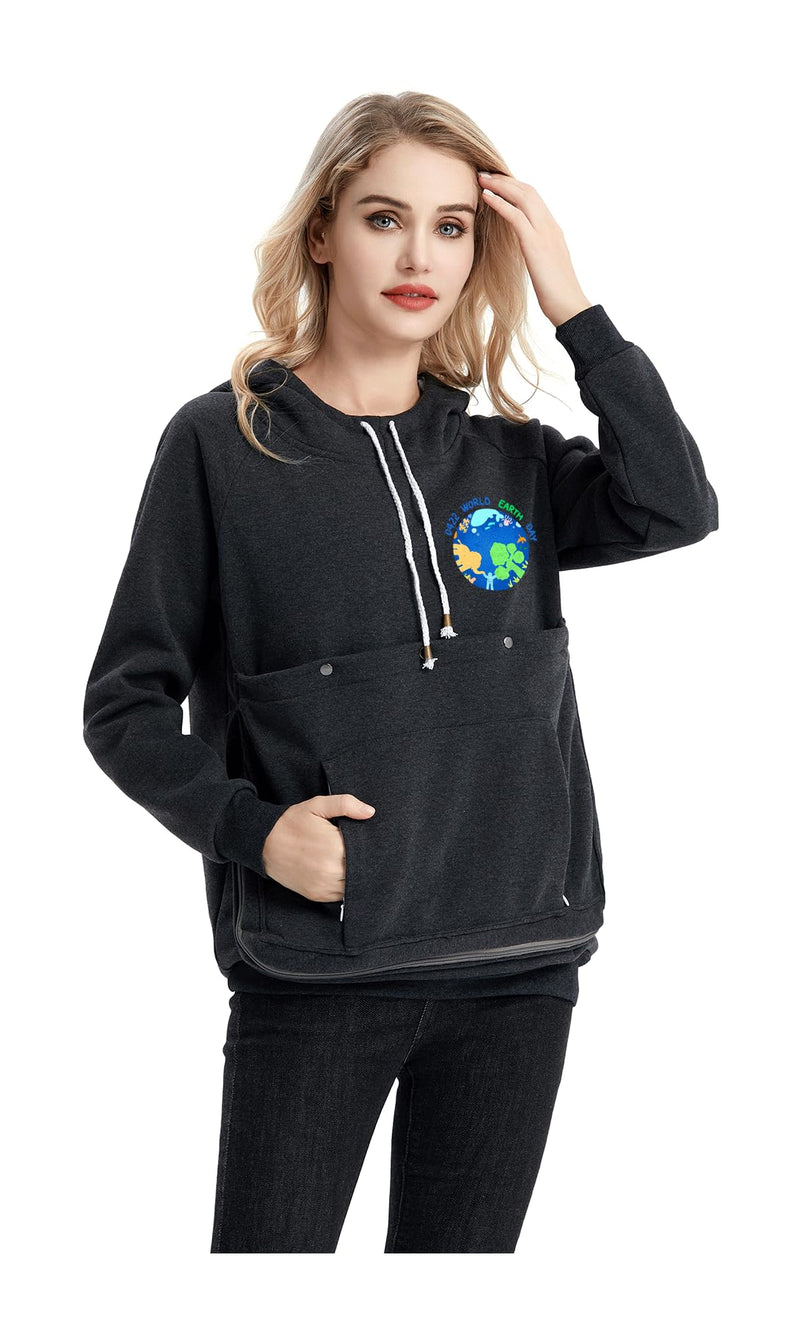 Cat Dog Carrier Hoodie Large Pet Pouch Sweatshirt Puppy Kitten Holder Pullover Top Kangaroo Hoodies for Women - PawsPlanet Australia