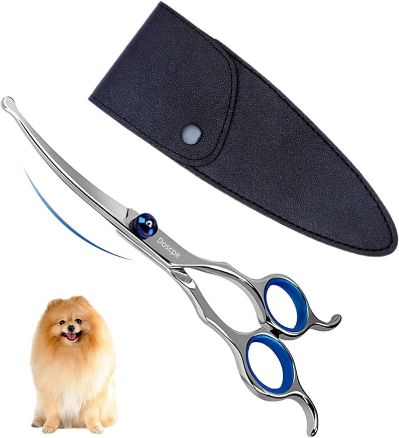 Curved Dog Grooming Scissors 6.69 inches Round Tips Pet Grooming Shears for Dog Cat on Face Paw Hair Trimming Right Left Handed 6.69" curved scissors - PawsPlanet Australia