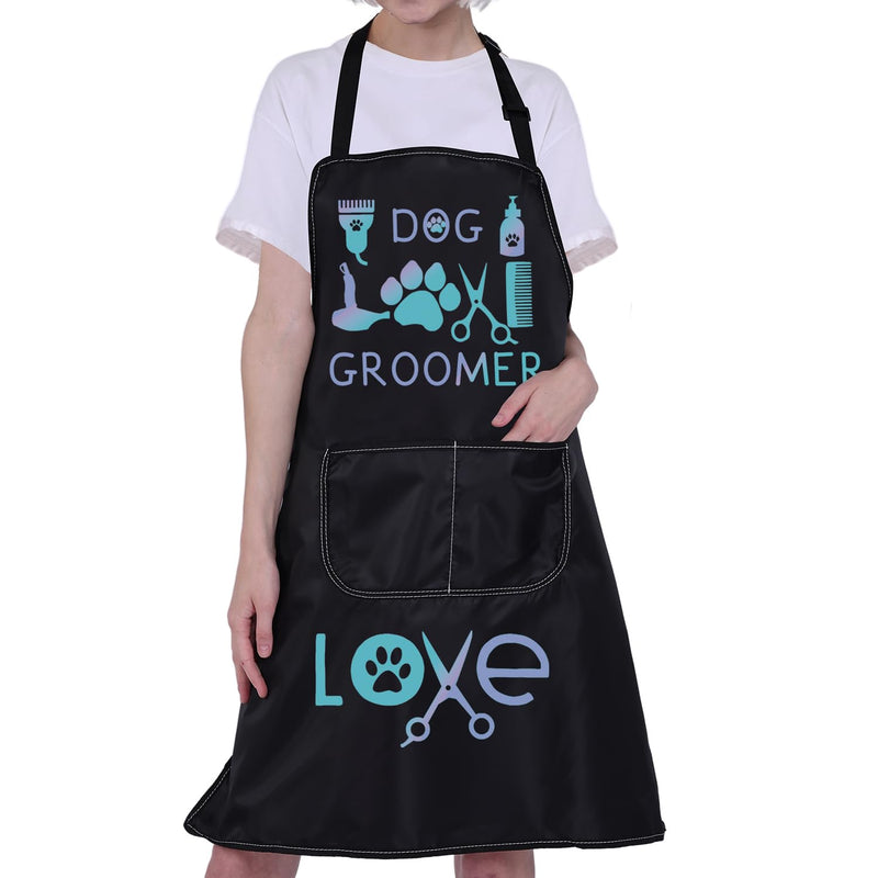 CMNIM Dog Grooming Apron Waterproof with Pockets Dog Groomer Aprons Dog Groomer Gifts Dog Hairdressers Apron Groomer Apron - PawsPlanet Australia