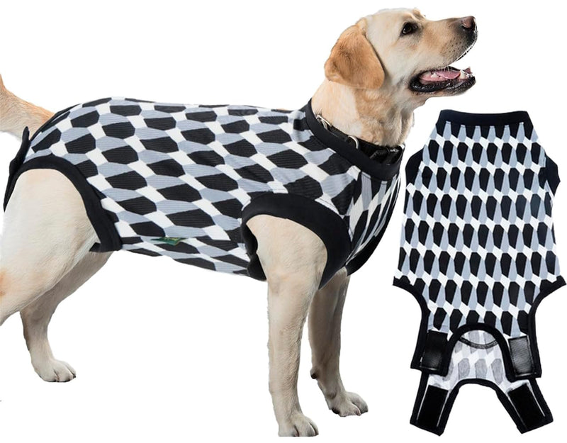 Dog Surgery Recovery Suit, Recovery Suit for Dogs Male Female Spay & Neuter, Anti-Licking Surgical Onesie for Dogs After Surgery Wear, Dog Cone Alternative (Shaped Black, M) Medium Stone Shape Black - PawsPlanet Australia