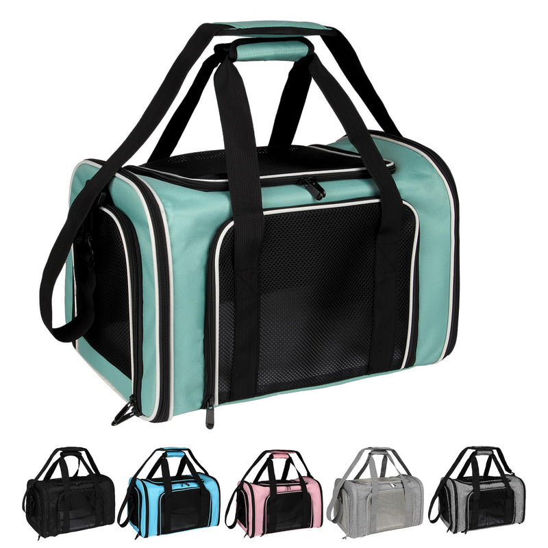 Cat, Dog Carrier for Small Medium Pet Carriers Up to15Lbs, Cats Carrier Soft- Sided Puppy Dogs Bag Portable Foldable Airline Approved Carrier Travel (Green 18 * 11 * 11) 18.0"L x 11.0"W x 11.0"H Green - PawsPlanet Australia