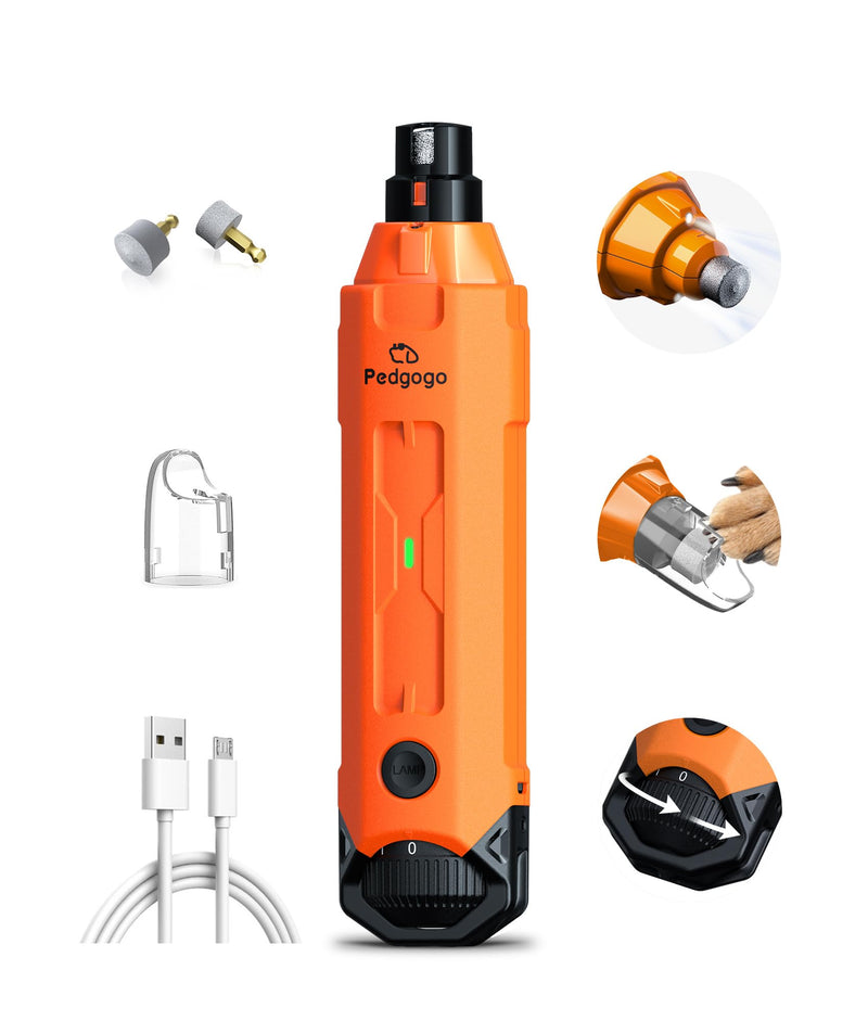 Dog Nail Grinder Super Quiet 45 db 6-Speed Pet Nail Grinder with 2 LED Lights 12000RPM & 3 Grinding Ports Dog Nail Trimmer for Large Medium Small Dogs with Dust Cap & 2 Extra Grinding Head - PawsPlanet Australia