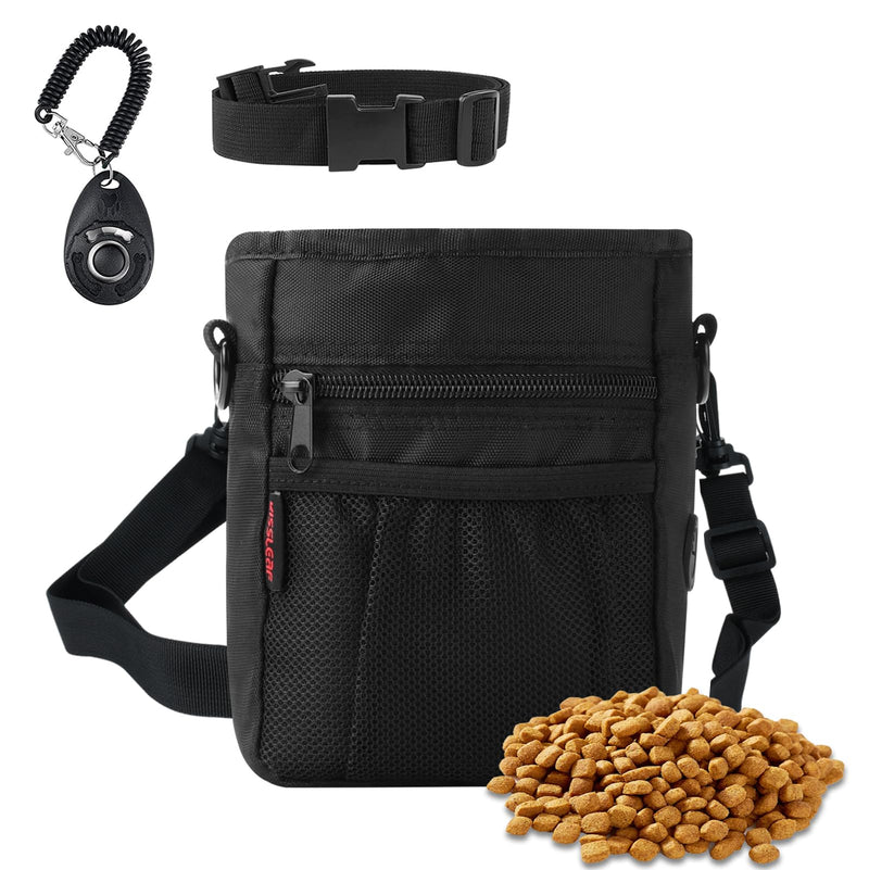 Dog Treat Pouch with Magnetic Closure, Treat Pouches for Pet Training, Large Dog Treat Training Pouch and Dog Clicker, Dog Training Treat Pouch Built-in Poop Bag Dispenser, Hands-Free Snack Black - PawsPlanet Australia