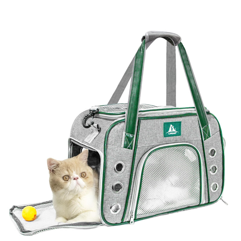 Lifeand Pet Carrier Airline Approved for Cats, Small Dogs, Kitten - Collapsible Soft Sided Travel Carrier for Small Medium Cats Under 18lb grey - PawsPlanet Australia