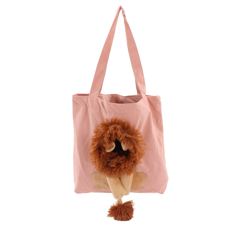Cute Lion Shaped Pet Canvas Bag, Portable Shoulder Carrying Bag for Cats Under 6lb (Type 1) Type 1 - PawsPlanet Australia