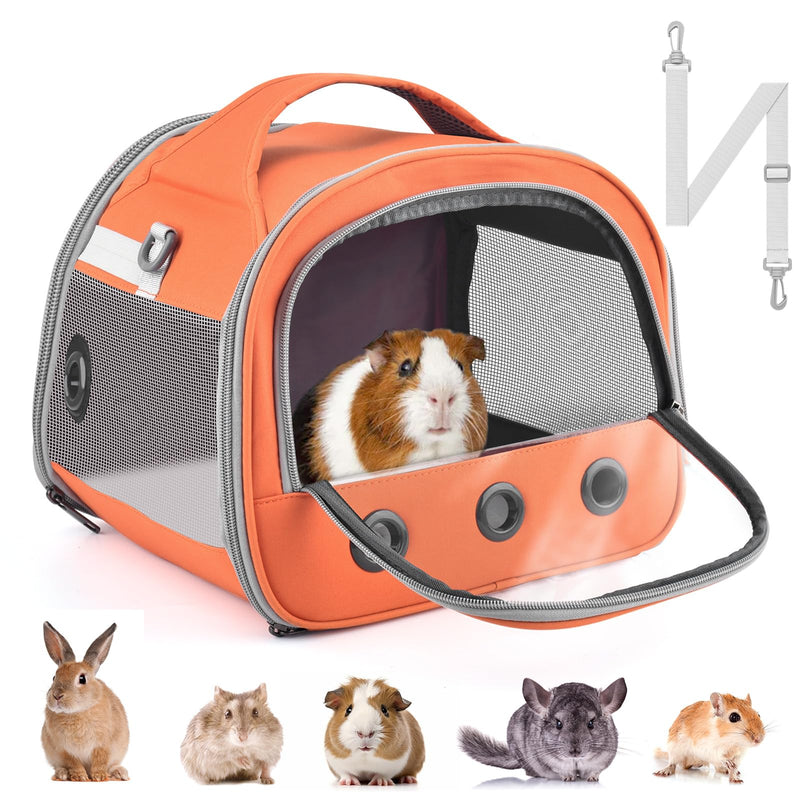 Bissap Guinea Pig Carrier Bag, Portable Small Animal Carrier Pouch for Hamster Chinchilla Rabbit Gerbil Hedgehog Sugar Glider Outgoing Travel Carrying Case -Orange Orange - PawsPlanet Australia