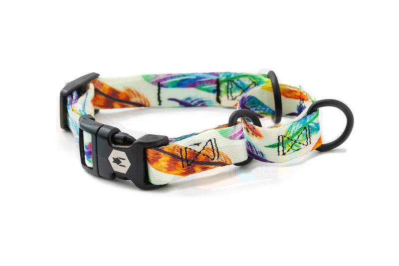 Wolfgang Heavy Duty Martingale Dog Collar with Quick Release Nylon Buckle for Walking & Training, FeatheredFriend Print, Small Small (5/8 Inch x 10-12 Inch) - PawsPlanet Australia