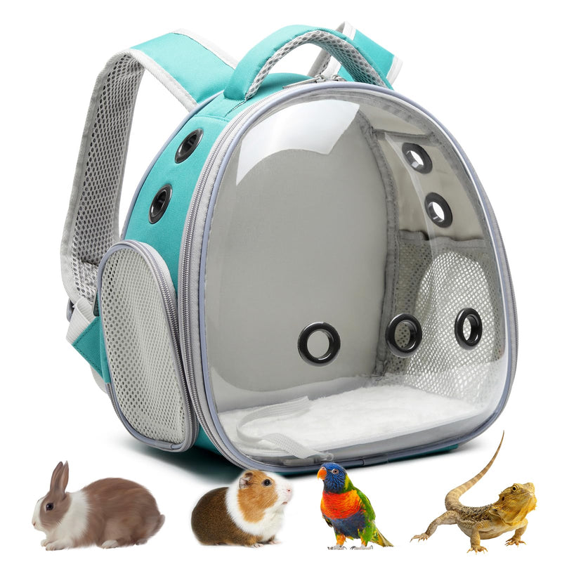 Portable Travel pet Backpack Carrier Hamster Bag Guinea Pig Bird Small Dog cat Turtle Carrier Rabbit Cage Squirrel Bearded Dragon Breathable Hangbag (Green) green - PawsPlanet Australia