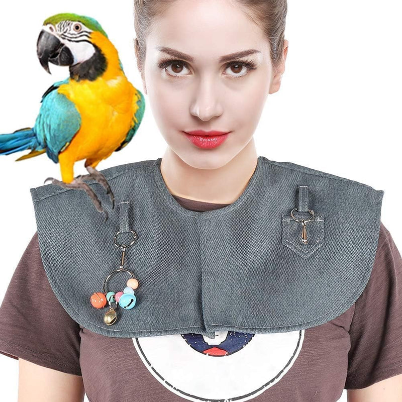 Parrots Anti-Scratch Bird Poop Shoulder Protector Bird Anklet Toys, Parrots Training Shoulder Cape Protector Stand Pet Shoulder Pad Diaper Shawl for Medium Cockatiel Parakeet Macaw(Random Bell) - PawsPlanet Australia