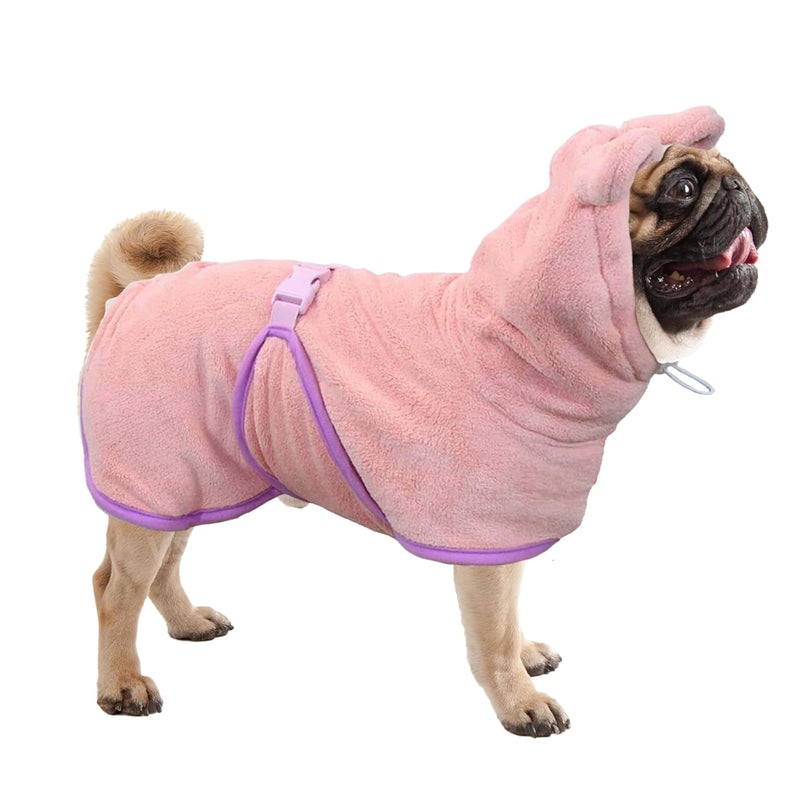 Noa Store Dog Bath Robe - Quick Drying with Adjustable Strap and Elastic Headband - 10.6-12.8x15.7x19.7 (XS) - Dog Robe - Stylish Design for Post-Bath Drying - Dog Robes for After Bath - Peach - PawsPlanet Australia