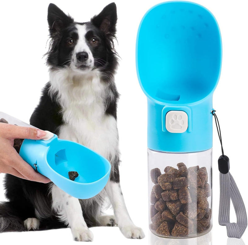 Colorday Handheld Dog Treat Dispenser Built-in Clicker & Treat Pouch, Slow Feeder for Puppy Training Walking Hiking Traveling (6.7 OZ, Blue) 6.7 OZ - PawsPlanet Australia