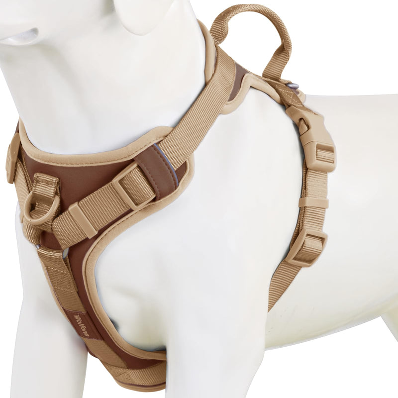 Wolfone No Pull Dog Harness Adjustable Soft Padded Pet Vest with Control Handle Adorable Daily Harness for Dogs?Chocolate Cookie L? {L} Neck?16”-24”, Chest?23”-33” Chocolate Cookie - PawsPlanet Australia