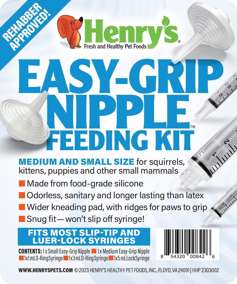 Henry's Healthy Pets Easy-Grip Nipple Feeding Kit - PawsPlanet Australia