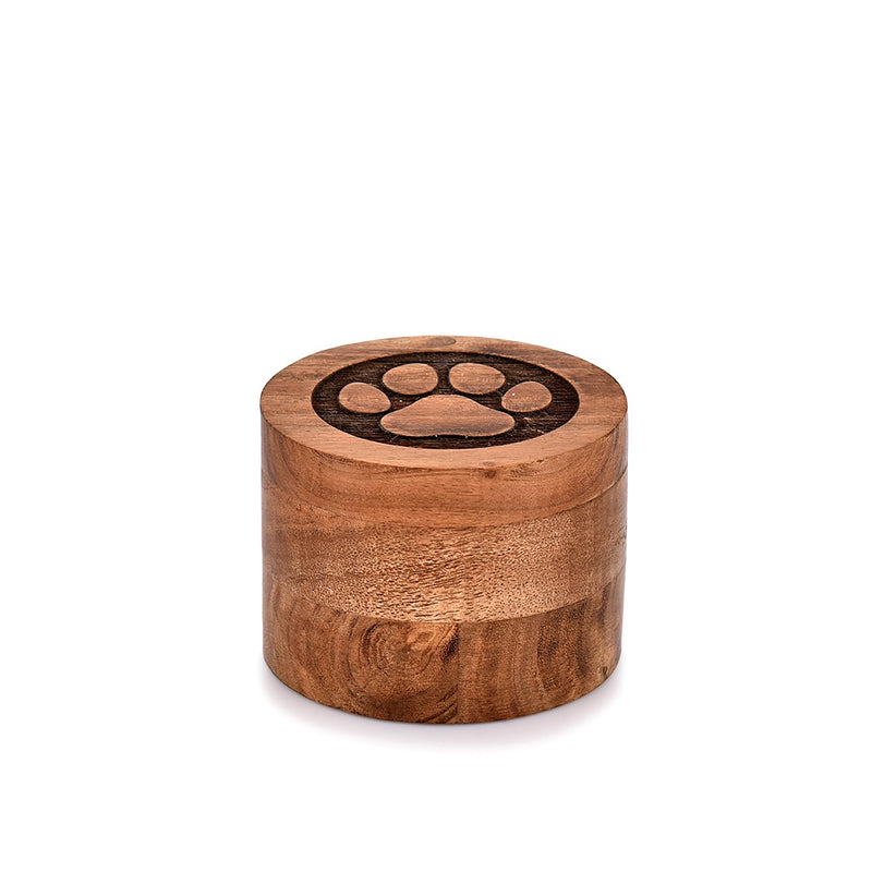 Acacia Wood Decorative Urns Funeral Cremation Urn for Ashes for Dogs, Pet Urns for Cats (3.5" x 3.5" x 2.5") - PawsPlanet Australia