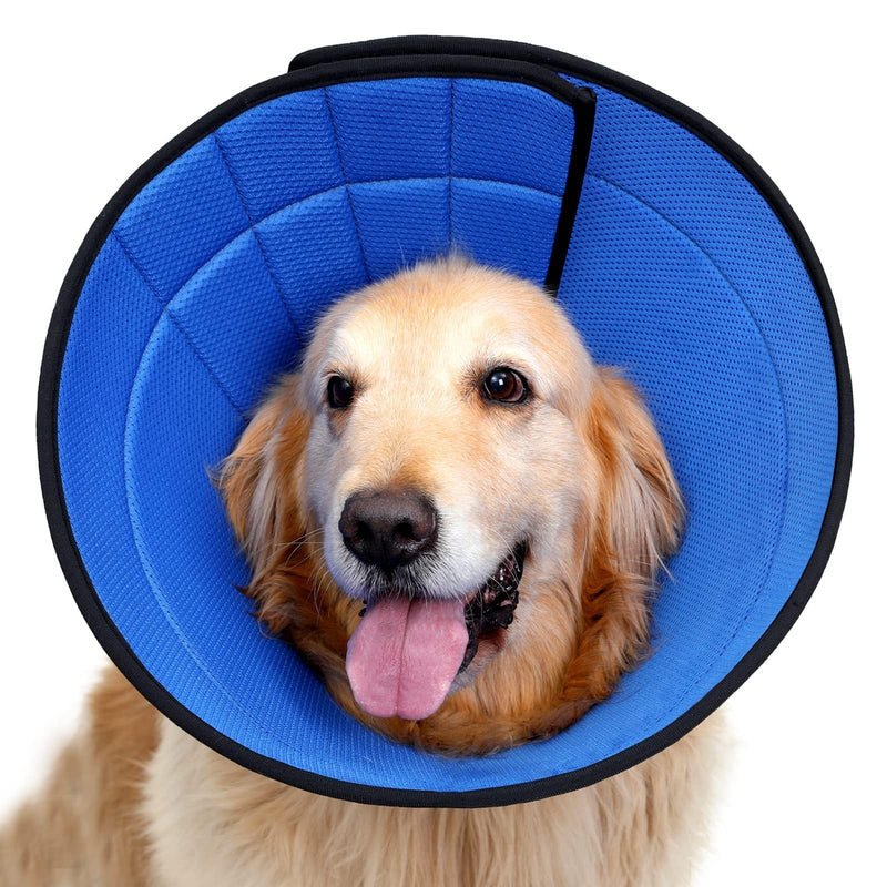 Dog Cone for Small, Medium, and Large Dogs and Cats, Soft Cone for Dogs After Surgery, Lightweight Leathaire Recovery Cone Collar to Stop Licking and Scratching(4(Neck: 9.25-10.75")) 4(Neck: 9.25-10.75") Black - PawsPlanet Australia