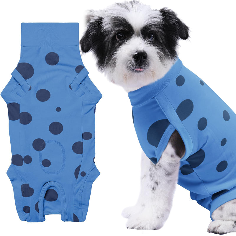 Dog Recovery Suit, Professional Dog Surgery Suit Post Spay, Neuter, Abdominal Surgical Suit for Male Female Dogs Can Pee, Prevent Licking Soft Breathable Cotton Covers Wound (Blue, Medium) Blue - PawsPlanet Australia