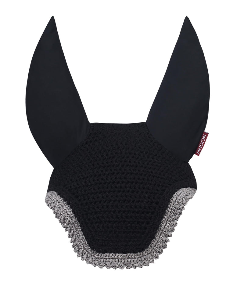 Void Ear Bonnet with Sound Resistant and Soft Stretchable Lycra Ears (Large: (Horizontal) A: 34cm, (Vertical) B: 42cm, Black-Grey) Large: (x-axis) A: 34cm, (y-axis) B: 42cm - PawsPlanet Australia
