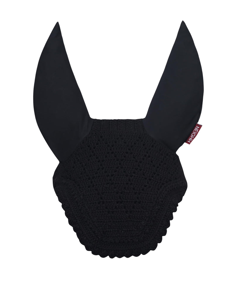 Diamond Ear Bonnet with Sound Resistant and Soft Stretchable Lycra Ears (Medium: (Horizontal) A:32cm, (Vertical) B: 38cm, Black) Medium: (x-axis) A:32cm, (y-axis) B: 38cm - PawsPlanet Australia