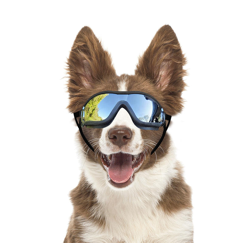 Dog Goggles Dog Sunglasses for Medium to Large Breed Anti-UV Eye Protection with Adjustable Straps- Silver - PawsPlanet Australia
