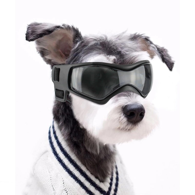 Dog Goggles Dog Sunglasses for Medium Breed UV Protection Windproof with Adjustable Head Straps Chin Straps for Ride Car/Hiking Travel/On Beach-Black Black - PawsPlanet Australia