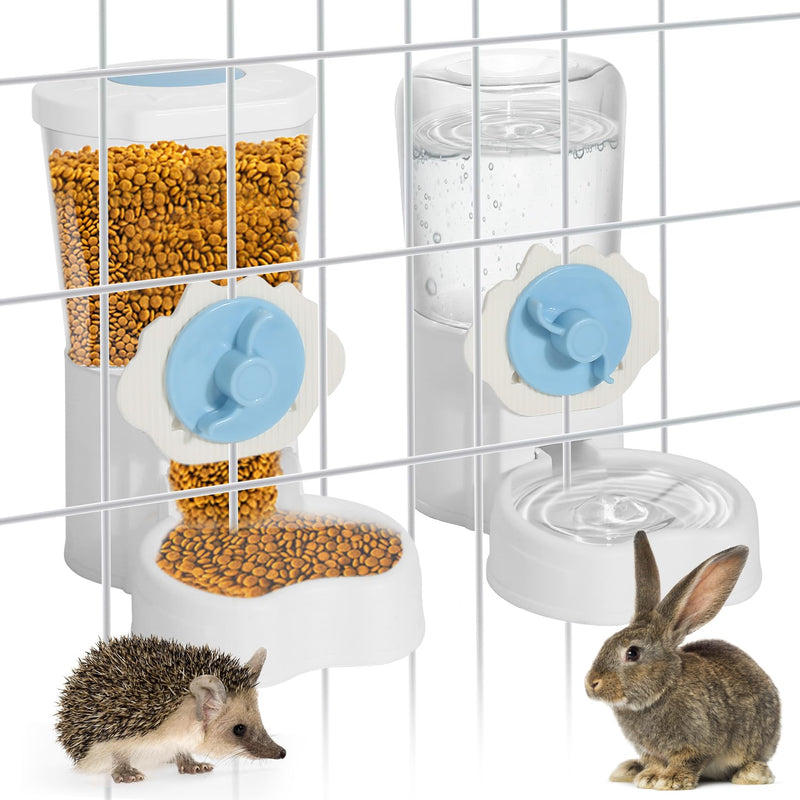 2 Pack Hanging Automatic Pet Food Water Dispenser, Auto Rabbit Feeder and Water Bottle Set for Cage, Food and Water Bowls for Cat Bunny Chinchilla Hedgehog Guinea Pig Ferret cage Accessories - PawsPlanet Australia