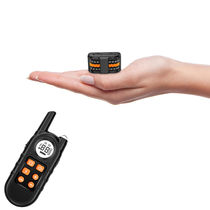 Tiniest Dog Shock Collar, Lightest Dog Training Collar with Remote for Small Dogs 5-15lbs & Medium Large Dogs/Puppies, Waterproof, Rechargeable, 1300ft Range (Orange) Orange - PawsPlanet Australia