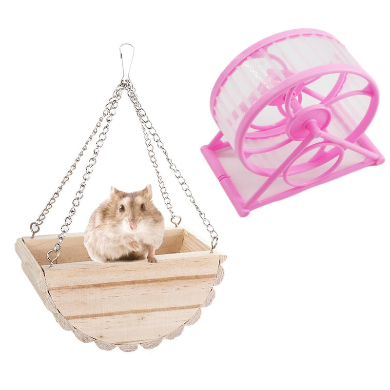 Leadigol Hamster Wooden Swing Toy, Quiet Spinner Hamster Running Wheels,Hamster Chew Toys Pet Hammock Toys Cage Accessories,for Hamsters,Guinea Pig, Mice and Other Small Pets - PawsPlanet Australia
