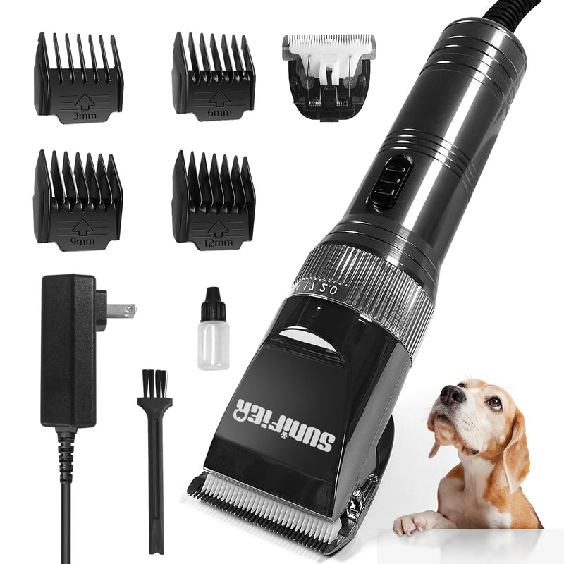 Professional Dog Grooming Clippers for Thick Coat - Dog Hair Trimmer for Grooming Kit- Sheep Shears for Thick Hair – Pet Grooming Clippers for Dogs, Cats, Sheeps, Horse (Black) Black - PawsPlanet Australia