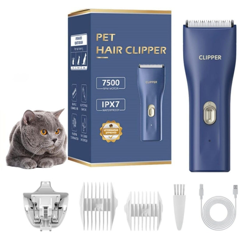 Dog Grooming Cilppers,Handy & Powerful Pet Electric Hair Trimmer Kits Waterproof Cordless Rechargeable Grooming Shavers for Small Dogs and Cats 006 Blue-2
