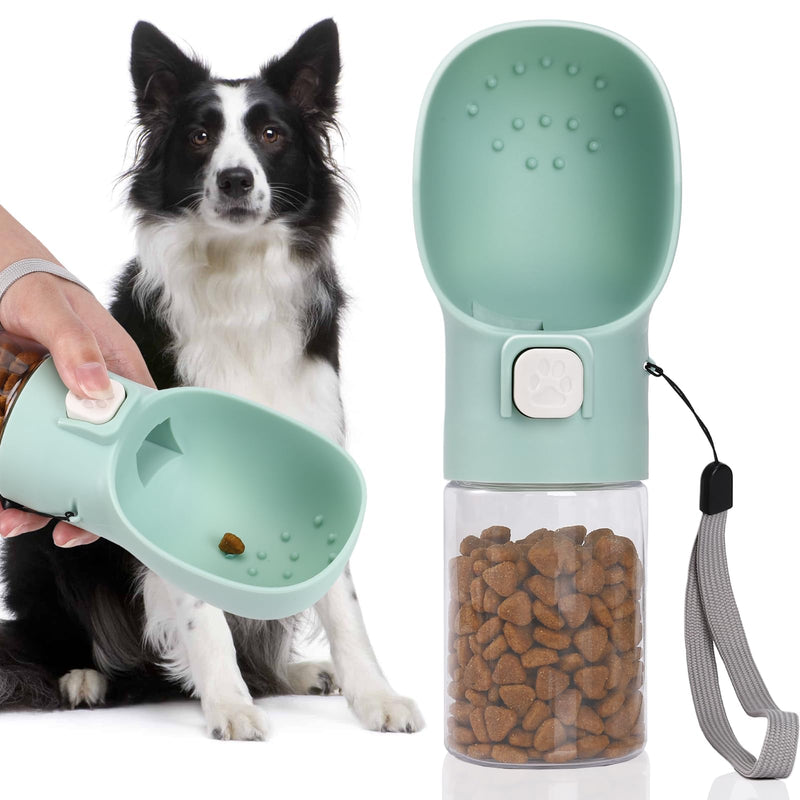 Colorday Handheld Dog Treat Dispenser Built-in Clicker & Treat Pouch, Hand Feeder for Puppy Training Walking Hiking Traveling (6.7 OZ, Green) 6.7 OZ