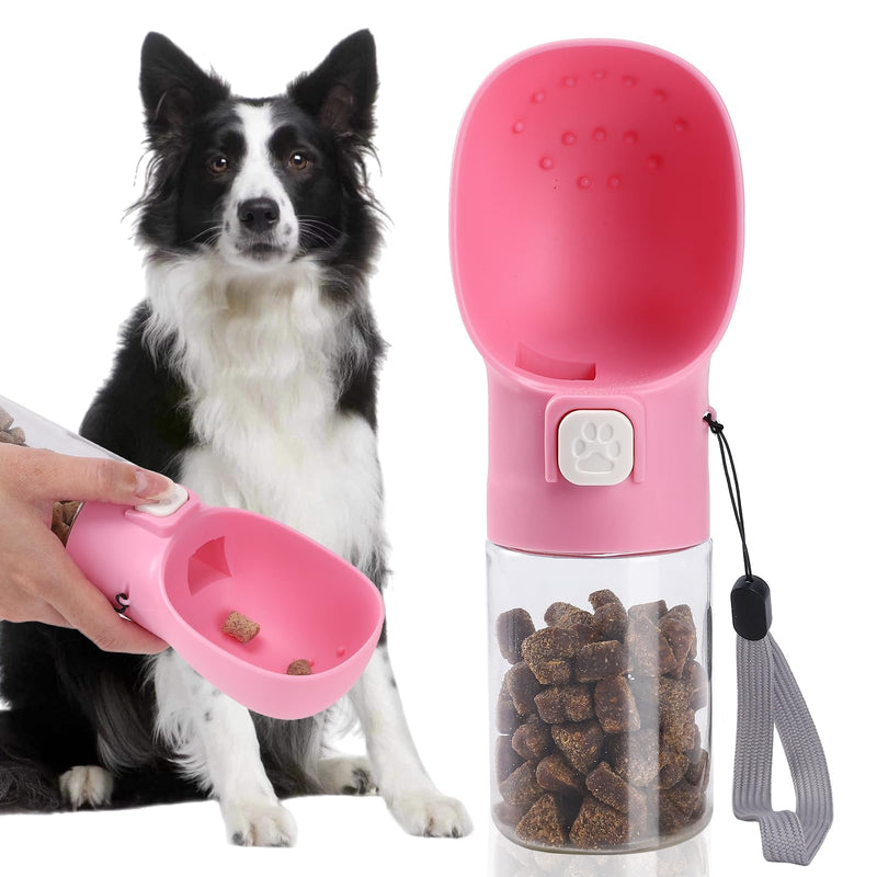 Colorday Handheld Dog Treat Dispenser Built-in Clicker & Treat Pouch, Hand Feeder for Puppy Training Walking Hiking Traveling (6.7 OZ, Pink) 6.7 OZ - PawsPlanet Australia