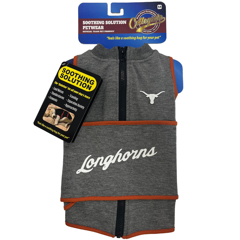 NCAA Texas Longhorns Dog Anxiety Shirt Calming Soothing Vest, for Dogs & Cats with Anxiety, Fears, Fireworks, Loud Noises, Dark, Lonely Keeps Dogs Calm Feeling Safe, Relaxing Jacket, Small