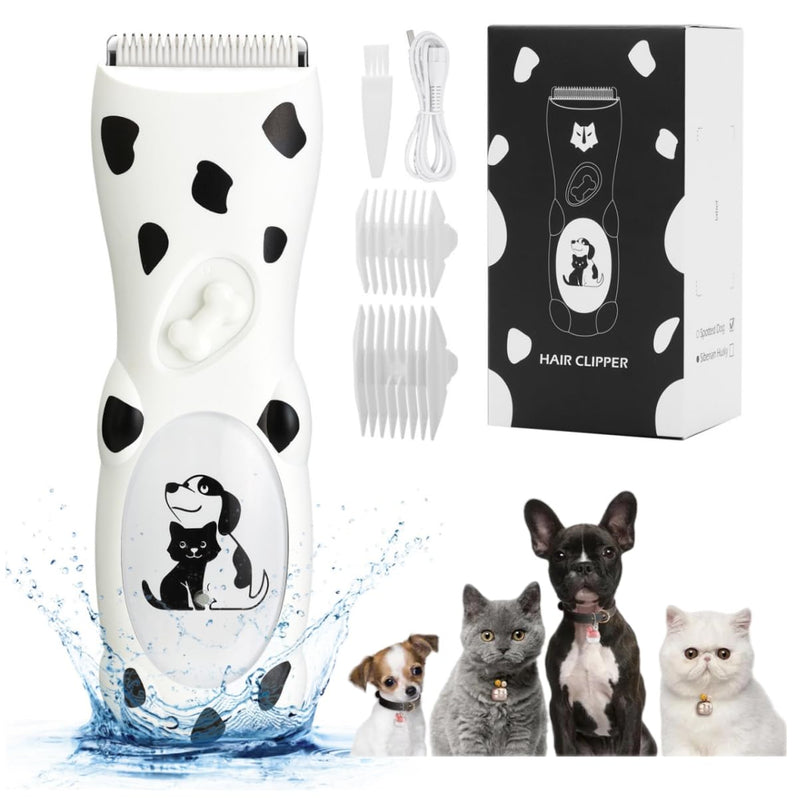 Low Noise Cordless Dog Trimmer Clipper Pet Grooming Kit for Matted Hair Professional Dog Razor for Small and Medium Animals 998 White - PawsPlanet Australia