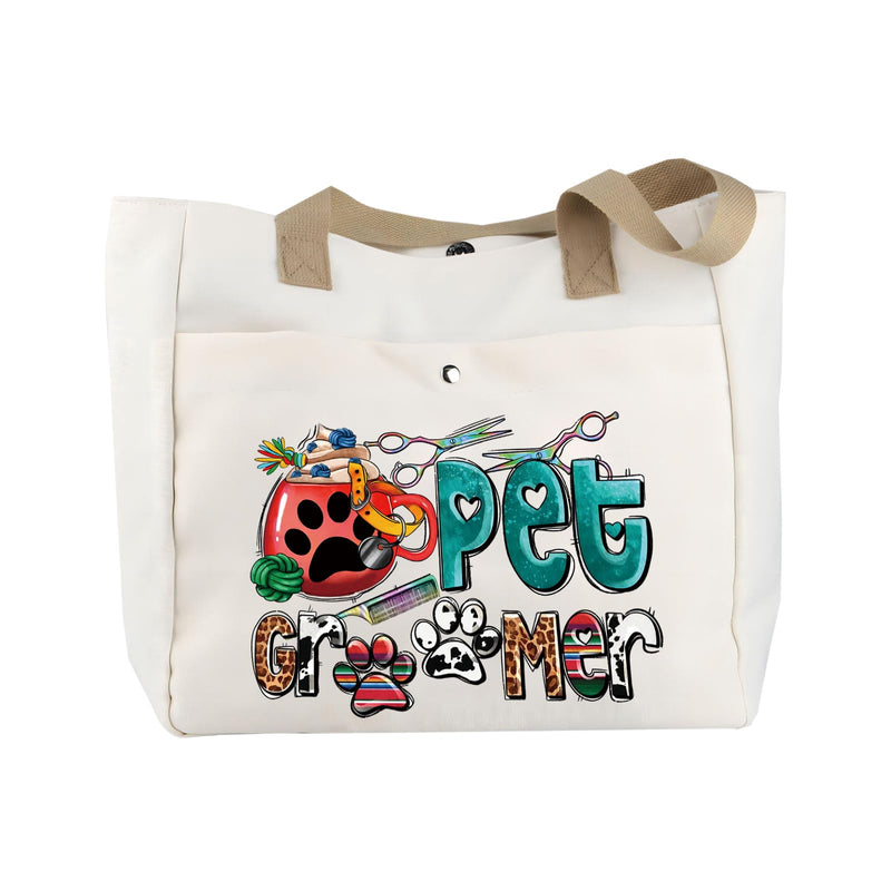 BLUPARK Western Pet Groomer Tote Bag - Canvas, White, Large for Women with Dogs Pet Groomer to - PawsPlanet Australia