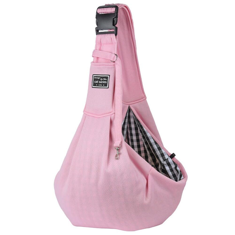 Adjustable Dog Carrier Sling, Hand-Free Dog and Cat Sling Carrier for 14.3lbs Small Dogs and Cats Outdoor Pink - PawsPlanet Australia