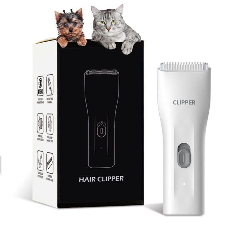 Handy & Powerful Long Lasting Pet Electric Hair Trimmer Kits Waterproof Cordless Rechargeable Grooming Shavers for Small Dogs and Cats Lglt006 White-air - PawsPlanet Australia