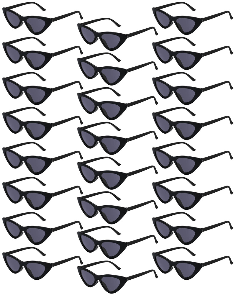 Kanayu 24 Pairs Retro Cat Eye Sunglasses for Women bulk Vintage Trendy Goggles Party Plastic Frame Sunglasses for men Black - PawsPlanet Australia