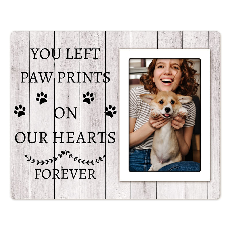 Pet Memorial Gifts for Dogs, Dog Memorial Gifts for Loss of Dog, Loss of Dog Sympathy Gift, Dog Remembrance Gift - 4x6 Dog Memorial Picture Frame with Paw Prints, Dog Loss Gifts - PawsPlanet Australia
