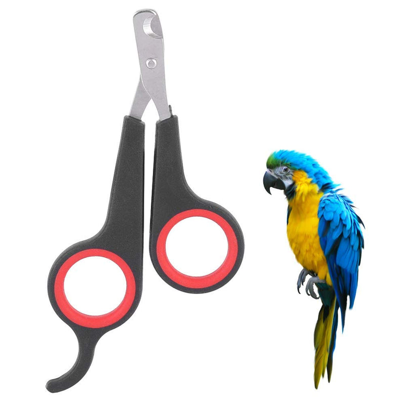Yosoo Solid Stainless Steel Bird Nail Clipper, Wing Clippers Pet Bird Small Animals Bird Cage Essential Accessories Grooming Tool Nail Scissors Clipper Bird Grooming Black and Red - PawsPlanet Australia
