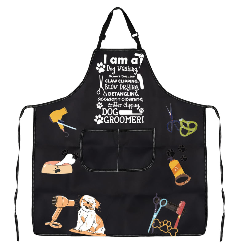 JXGZSO Dog Groomer Gifts Dog Groomer Apron Pet Grooming Apron Dog Hairdresser Gifts Dog Stylist Gifts Dog Groomer Smock Dog Washing Apron - PawsPlanet Australia
