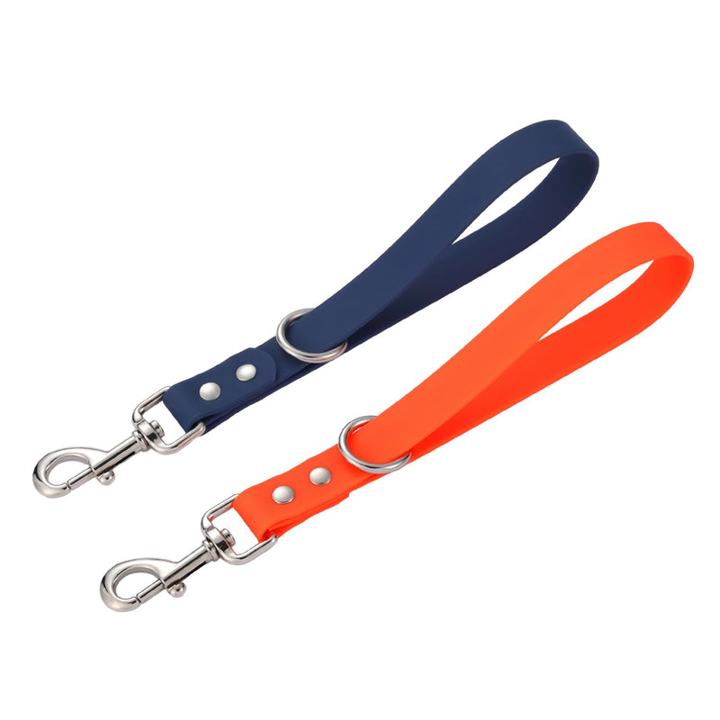 Short Dog Leash - Waterproof Dogs Leashes 10 Inch 3/4" Traffic Pet Lead Training Dog Leads Handle Grab Tab Backup Pet Car Leash for Small Medium Large Dogs (Blue & Orange) Blue & Orange - PawsPlanet Australia
