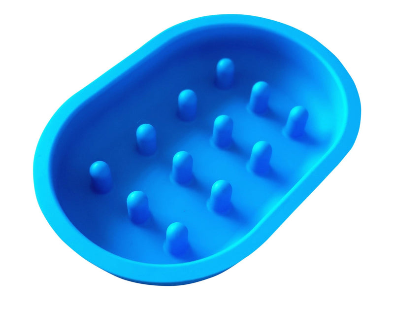 Slow Feeder Bowl Compatible with Sureflap Surefeed Feeders - BPA Free & Dishwasher Safe Silicone Slow Feeder Bowl for Small & Med Breed, Non-Slip Puzzle Cat Food Bowl, Perfect for Fast Eaters (Blue) - PawsPlanet Australia