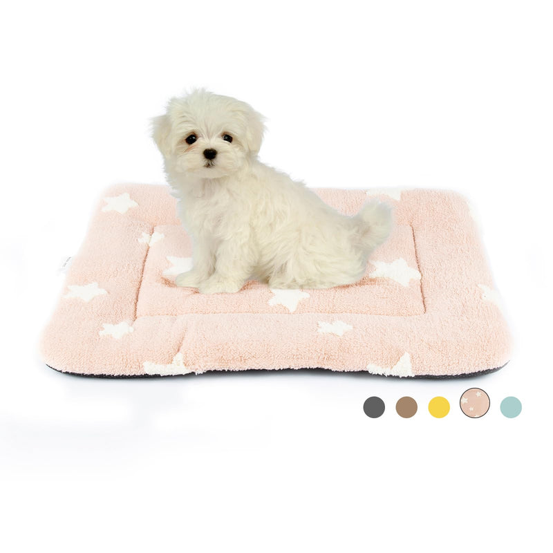 Mora Pets Dog Crate Pad Kennel Bed Crate Mat for Small Dogs Washable Cute Star Pet Bed for Dog Cage Ultra Soft Flat Puppy Cat Kitten Pillow Cushion for Sleeping Anti-Slip Pink 24 x 18 24''L x 18''W x 1.5''Th - PawsPlanet Australia