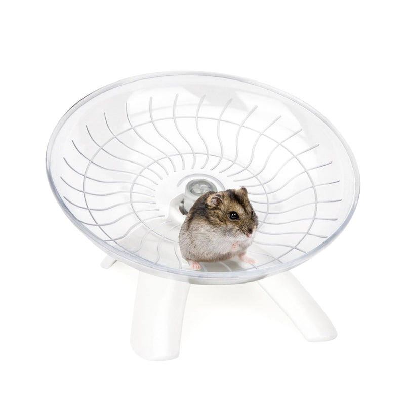 Hamster Wheel Silent Hamster Exercise Wheel Running Spinner Hamster Flying Saucer for Hamsters Gerbils Mice and Other Small Pets (White) White - PawsPlanet Australia