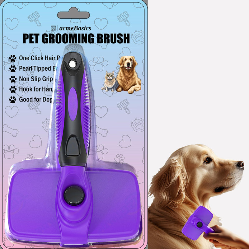 Pet Slicker Grooming Brush by Acme Basics, Deshedder/Cleaning Brush, Comb for Shedding Short/Long Haired Dogs & Cats - Perfect Pet Hair Cleaner & Remover (Large) - PawsPlanet Australia