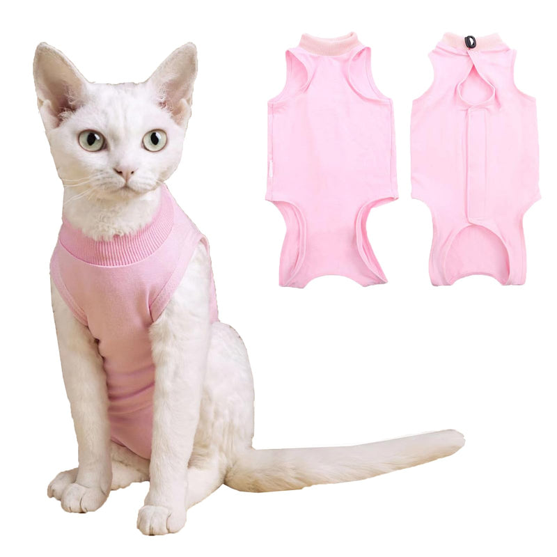 Cat Recovery Suit Cat Surgery Recovery Suit, Breathable Skin Anti Licking Suit,Skin Diseases Protection Collar Alternative Pet Body Suit for Puppy Kitten Neutered,Abdominal Wound Skin Damage,Weaning Large Pink - PawsPlanet Australia