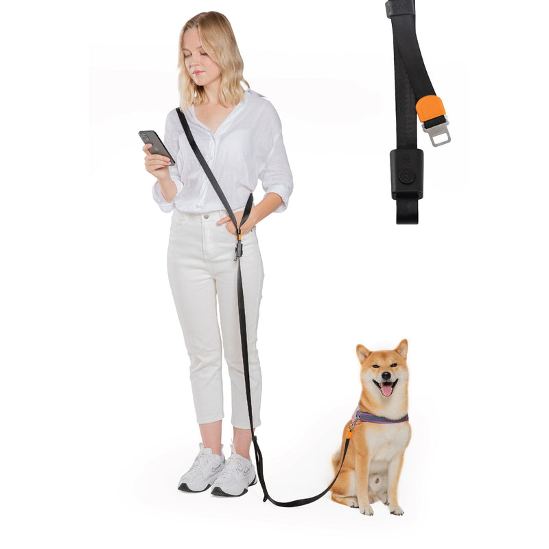 SVD.PET 4-in-1 Hands Free Dog Leash, Versatile Crossbody Dog Leash with Easy Release Buckle, Easy Adjust Waist Dog Leash to Fit Your Body and Waist for Walking, Jogging and Running Your Dog (Black) Black - PawsPlanet Australia