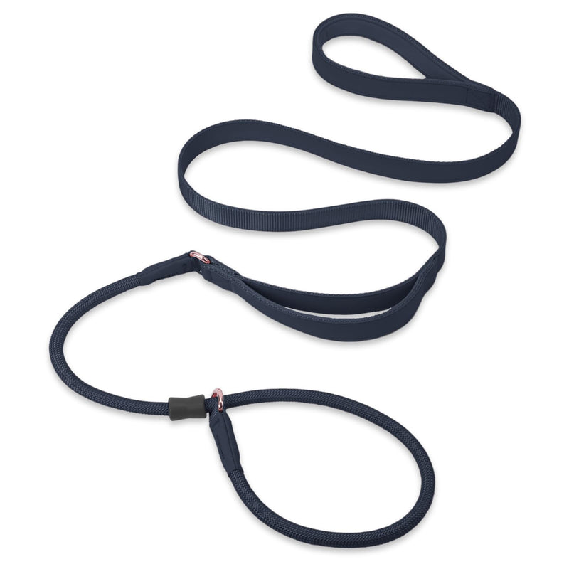 Slip Lead Dog Leash, Dog Training Leash with Double Handle, Soft Leather Slip Leash and Collar, Heavy Duty Nylon Dog Lead, No Pull Walking for Medium Large Small Dogs 6ft Black - PawsPlanet Australia
