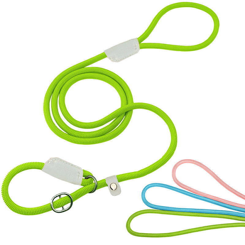 Durable Slip Lead - 5 FT Slip Leads for Dogs, Slip Lead Dog Leash Adjustable Dog Training Leash, Strong Nylon Rope Slip Leash for Large Medium Small Dogs (Green) Green - PawsPlanet Australia